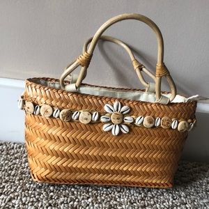 Anne Klein Wicker and Shell Beach handbag